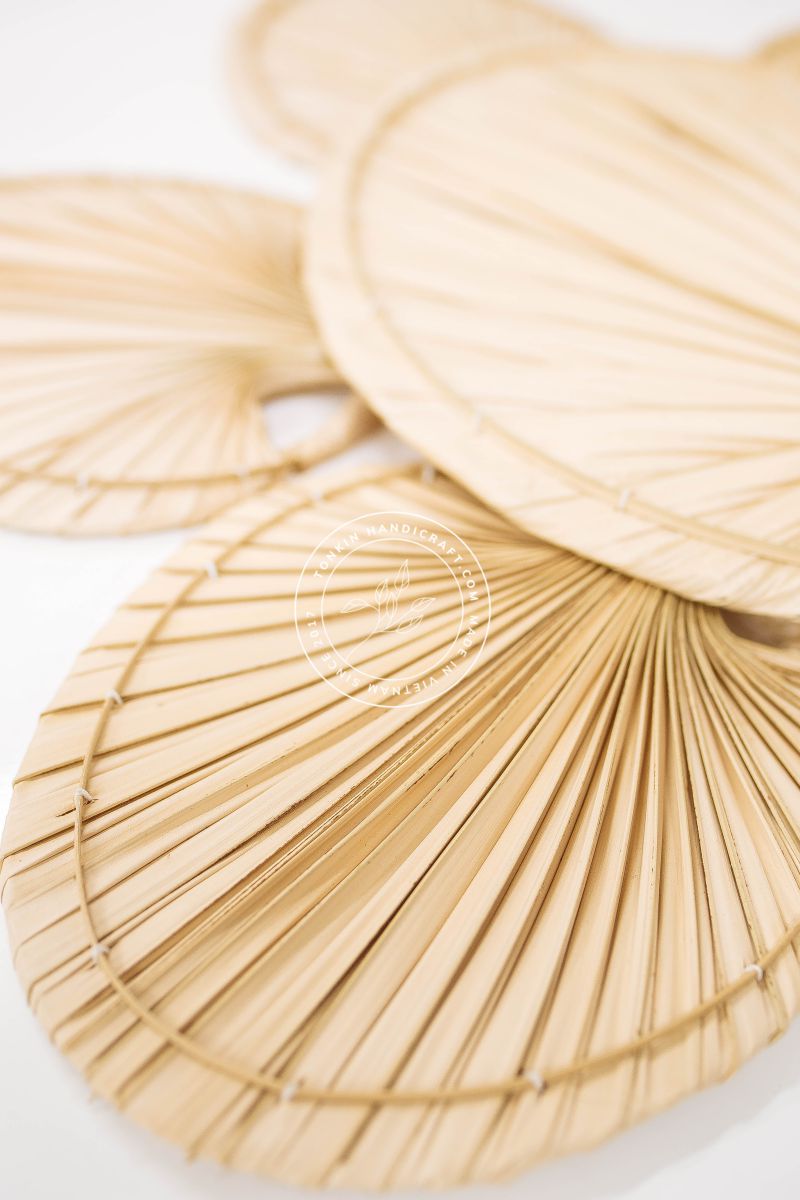 Set of 6 Palm Dried fans - TONKIN HANDICRAFT