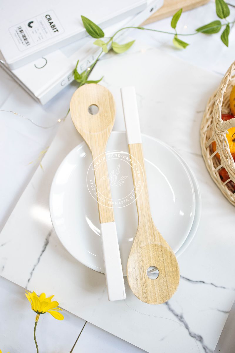 Personalized Salad Bamboo Slott Utensils