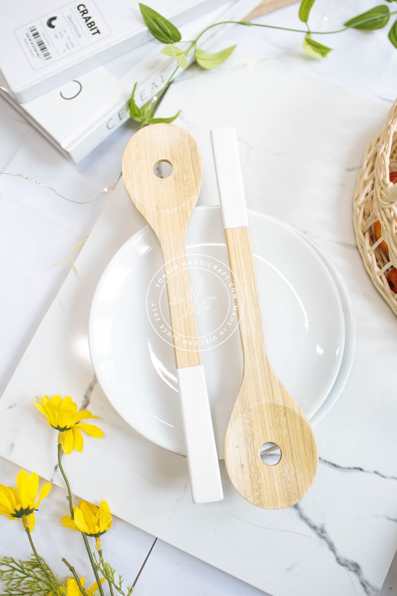 Personalized Salad Bamboo Slott Utensils