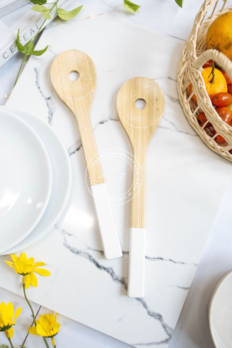 Personalized Salad Bamboo Slott Utensils