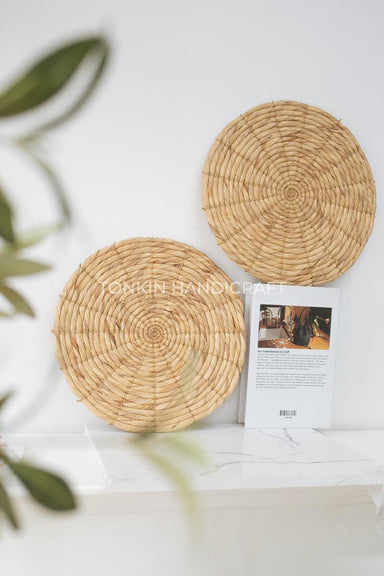 Set of 2 Placemats Round Wicker Placemat - TONKIN HANDICRAFT