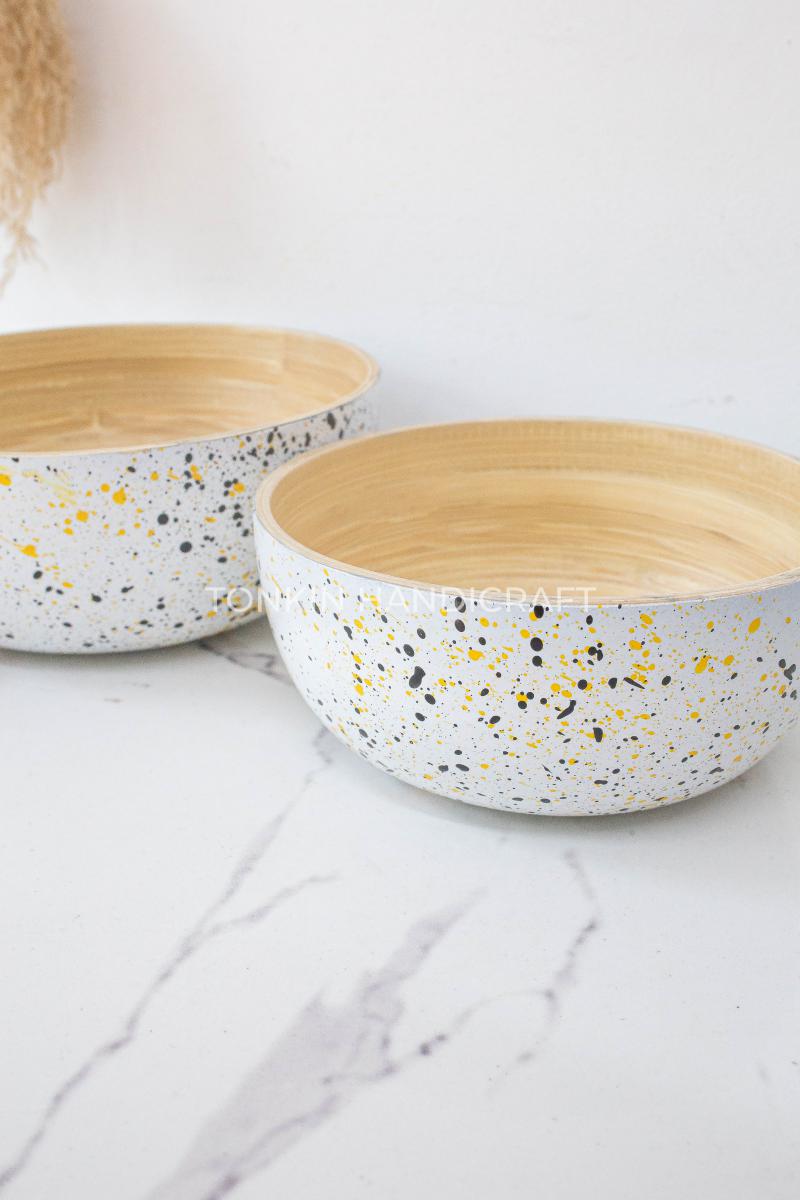 Set of 3 Dot Bamboo Bowl - TONKIN HANDICRAFT