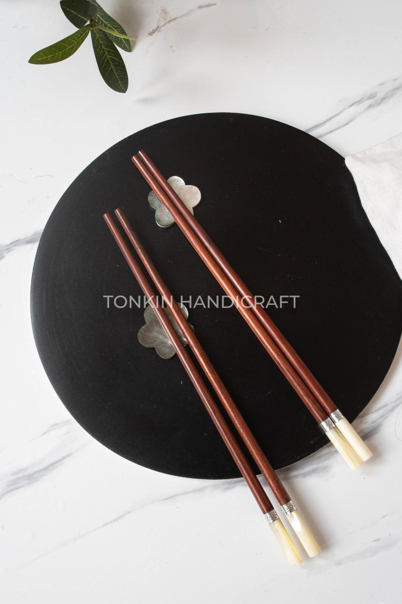 Personalized Rosewood Chopsticks with Mother of Pearl