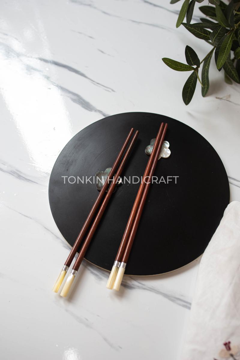 Personalized Rosewood Chopsticks with Mother of Pearl