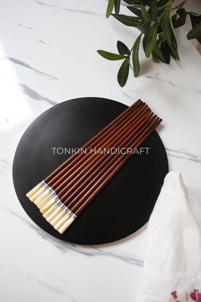 Personalized Rosewood Chopsticks with Mother of Pearl