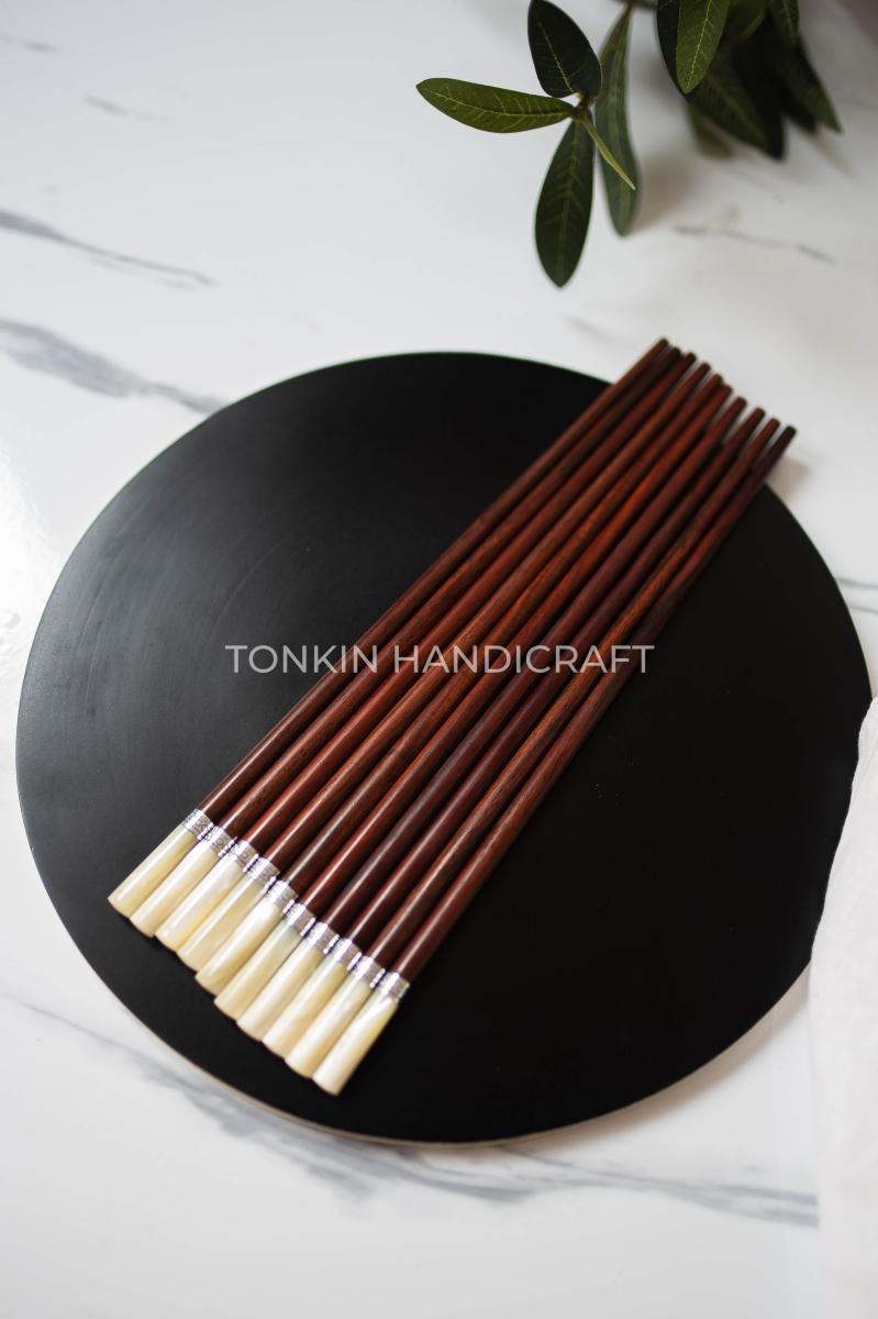 Personalized Rosewood Chopsticks with Mother of Pearl