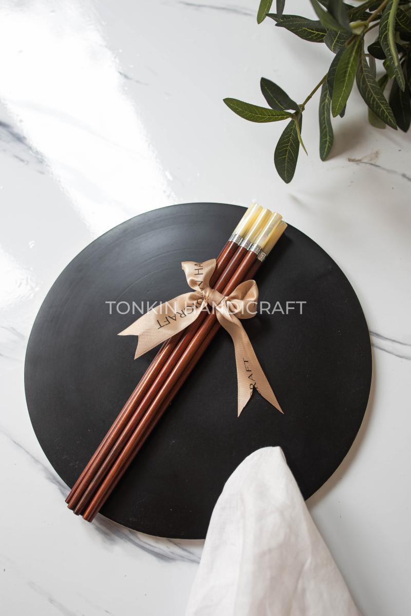 Personalized Rosewood Chopsticks with Mother of Pearl