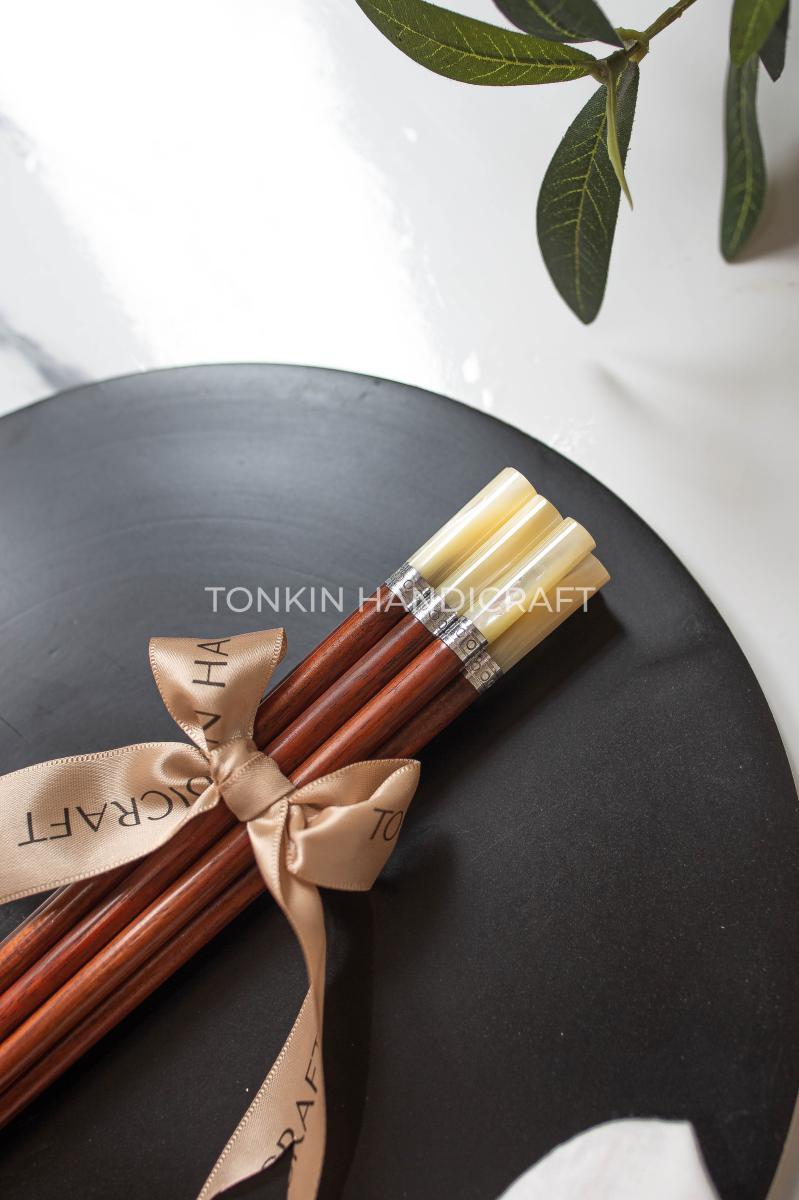 Personalized Rosewood Chopsticks with Mother of Pearl