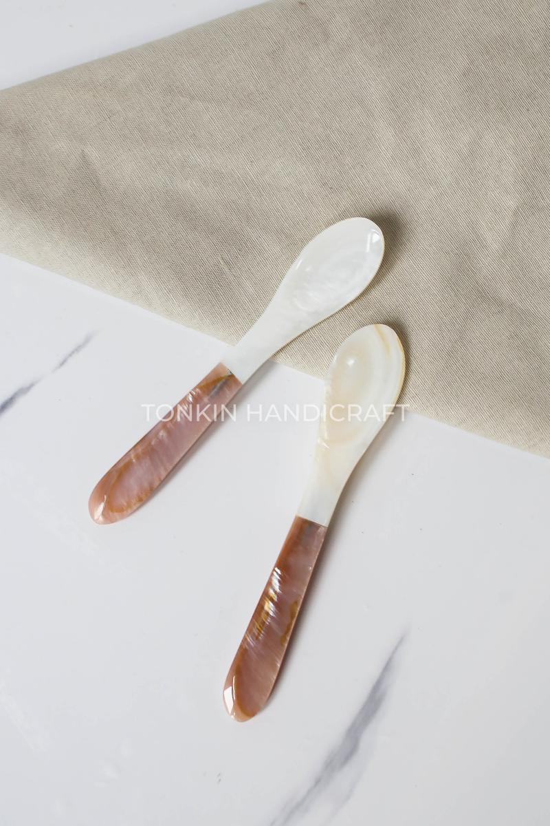 Personalized Small Mother of Pearl Seashell Caviar Spoon