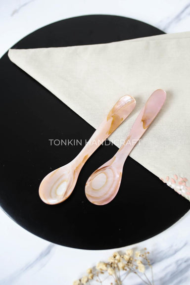 Personalized Pink Mother of Pearl Seashell Caviar Spoon - TONKIN HANDICRAFT