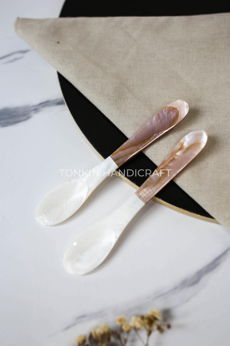 Personalized Small Mother of Pearl Seashell Caviar Spoon