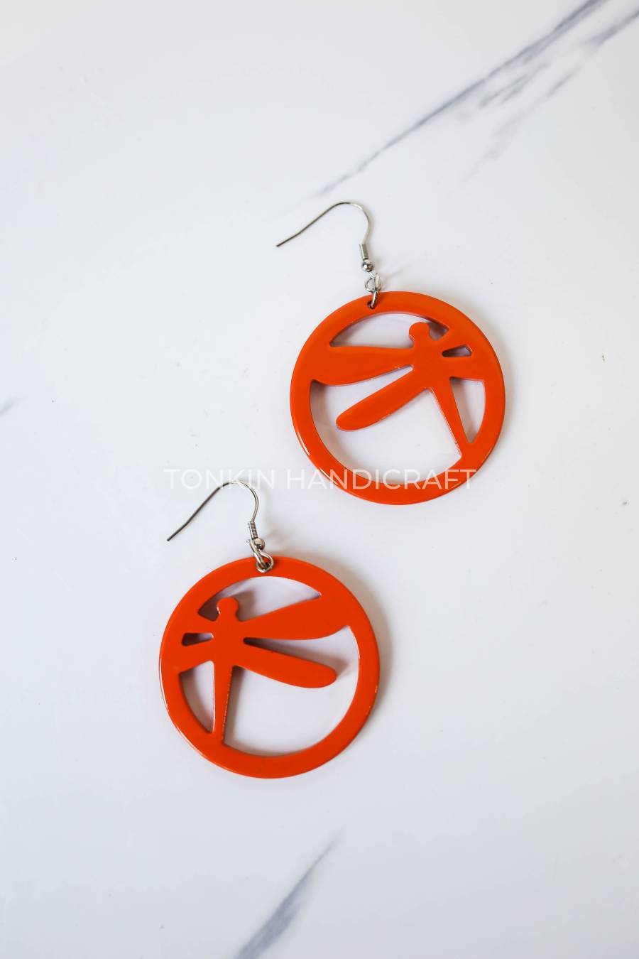 Red Buffalo Horn Earrings