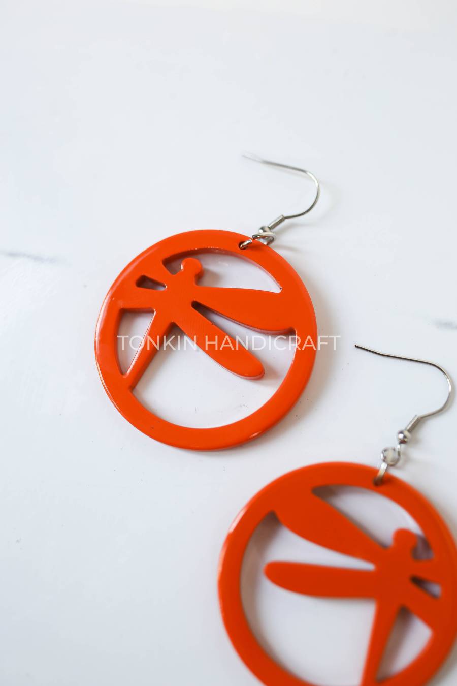 Red Buffalo Horn Earrings