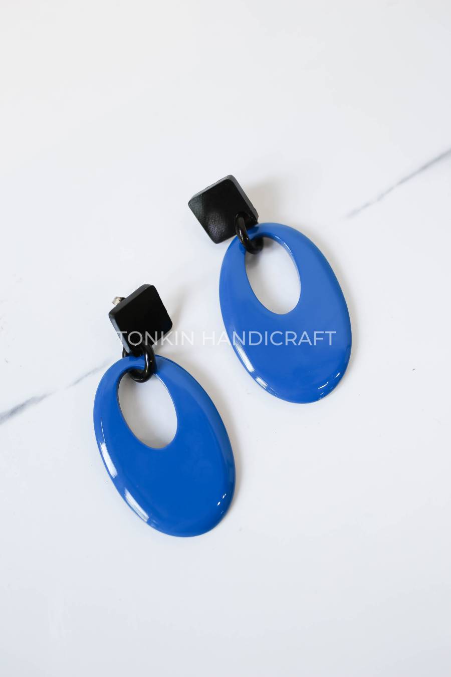 Blue Buffalo Horn Earrings