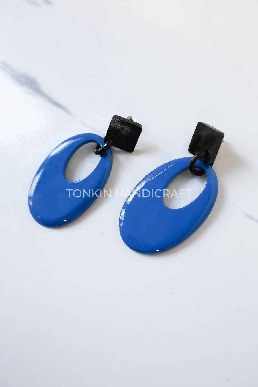 Blue Buffalo Horn Earrings