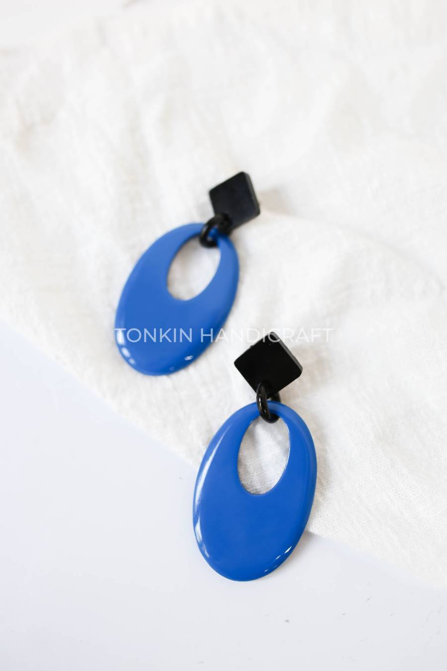 Blue Buffalo Horn Earrings