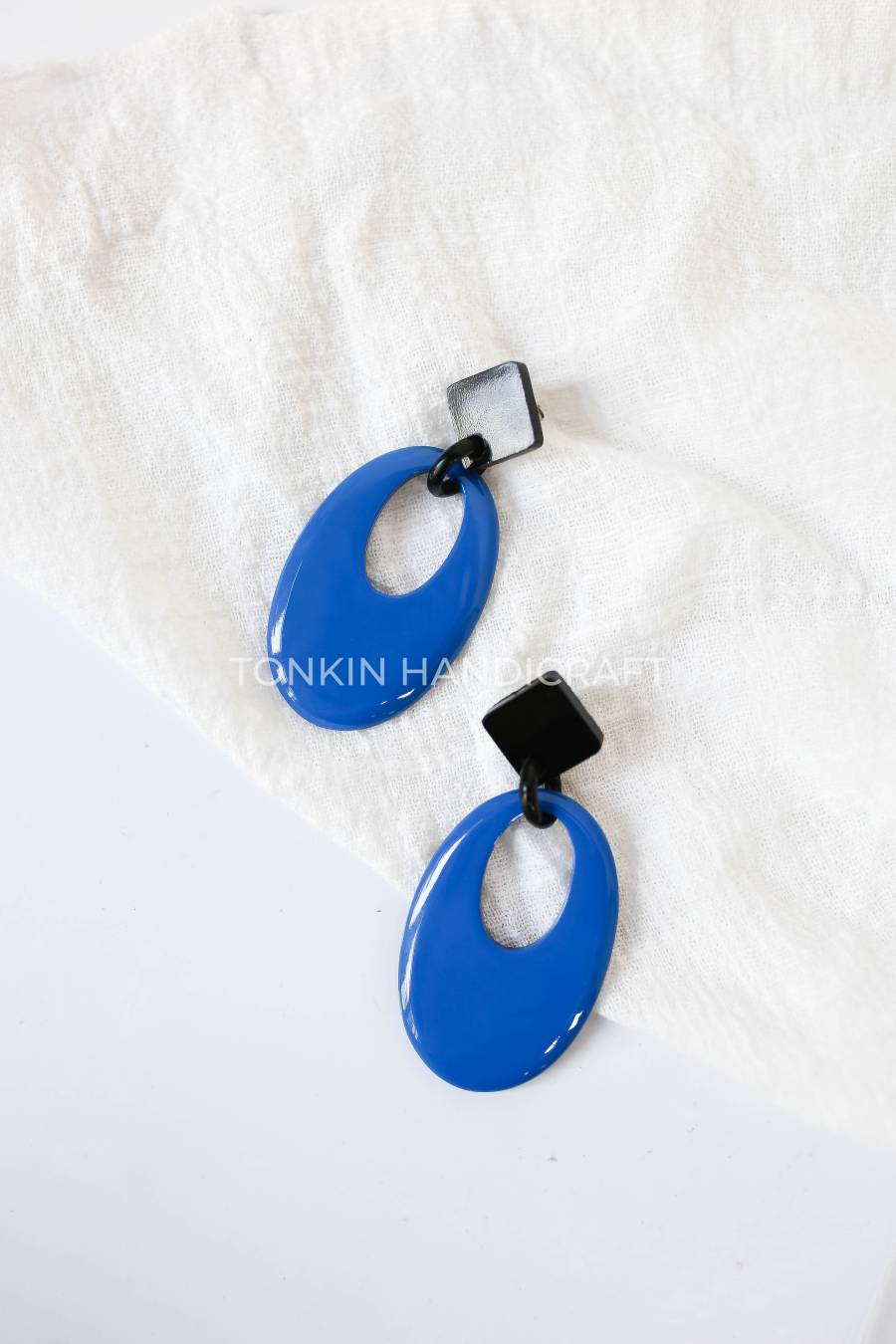 Blue Buffalo Horn Earrings