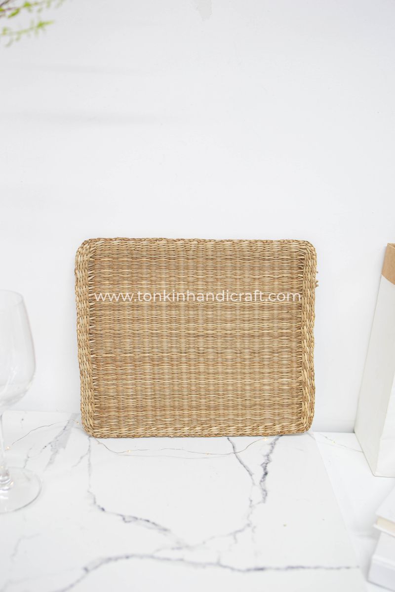 Beige seagrass liner Rectangular wicker liner