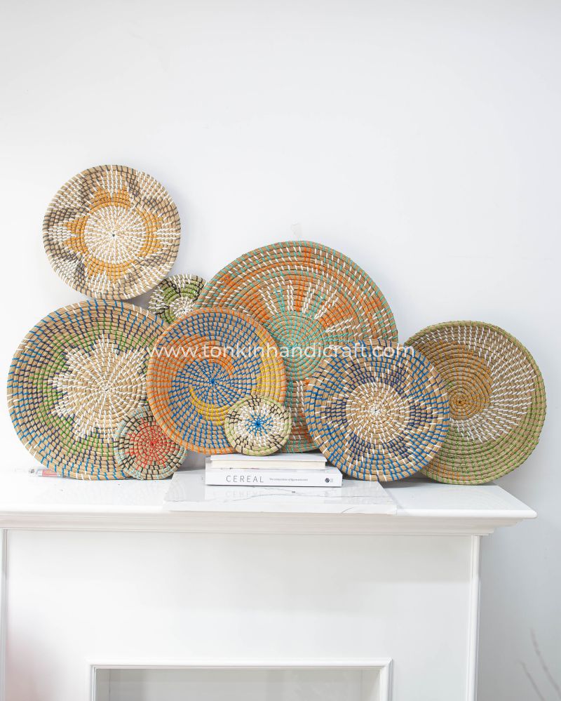 Set of 9 Basket Wall Home Decor Woven Basket