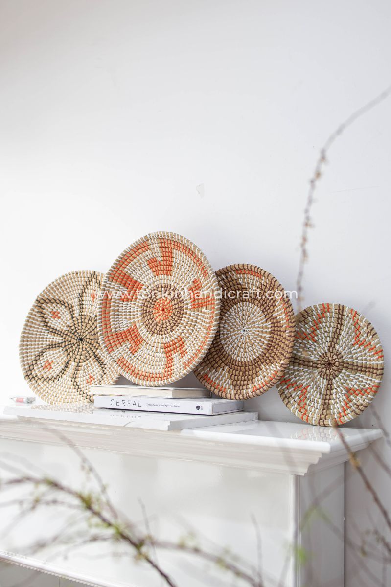 Set of 4 Wall Basket Decoration - TONKIN HANDICRAFT