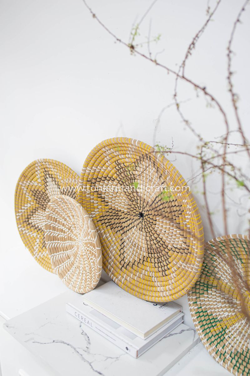 Set of 4 Basket Wall Home Decor Woven Basket