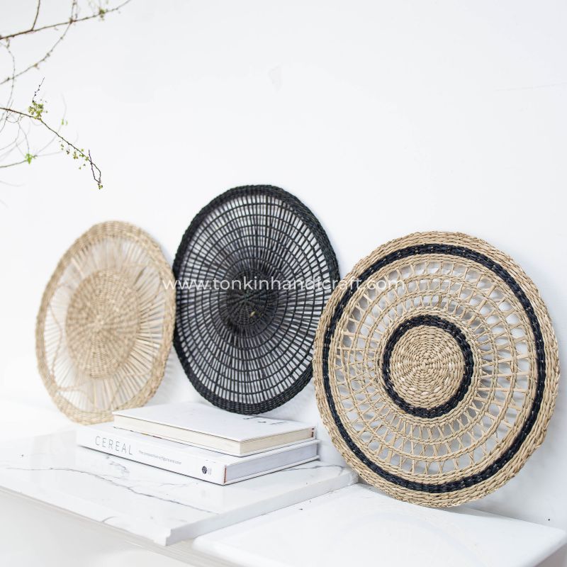 Set of 3 Wall Home Decor Woven Basket - TONKIN HANDICRAFT