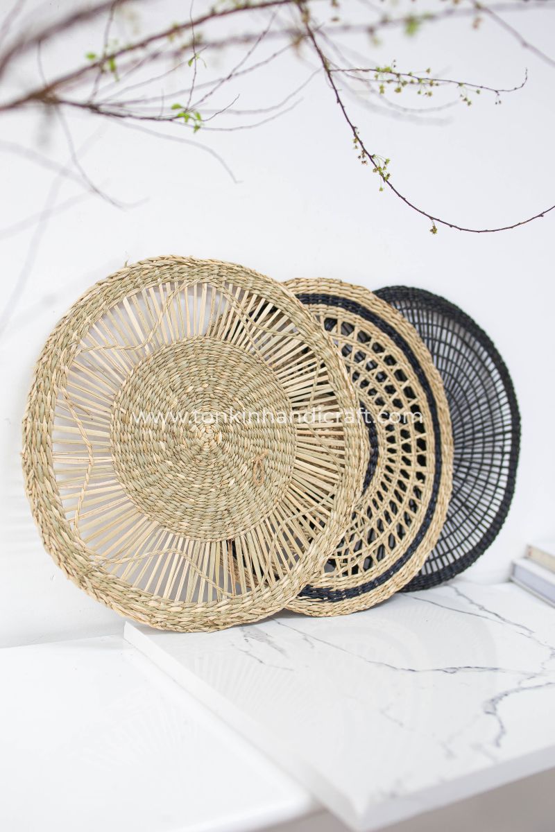 Set of 3 Wall Home Decor Woven Basket - TONKIN HANDICRAFT