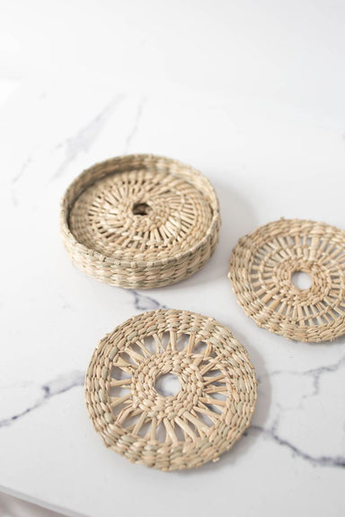 Set of 4 seagrass coasters - TONKIN HANDICRAFT