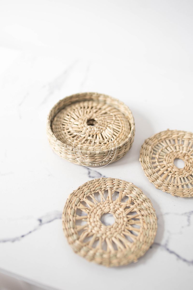 Set of 4 seagrass coasters - TONKIN HANDICRAFT