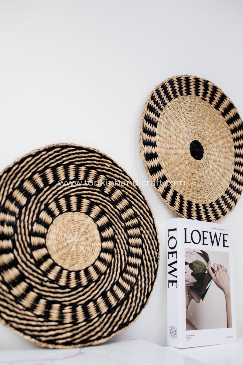 Set of 2 Wall Home Decor Woven Basket