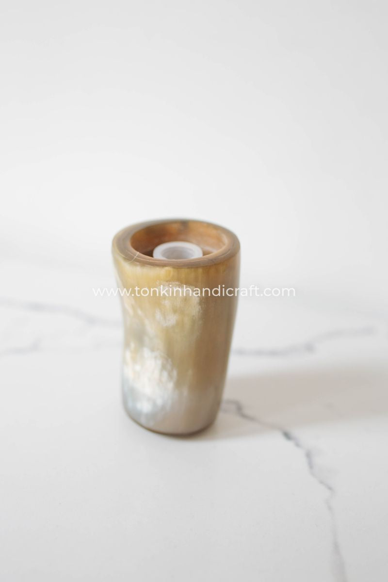 Brown Buffalo Horn Salt and Pepper Shakers Jars