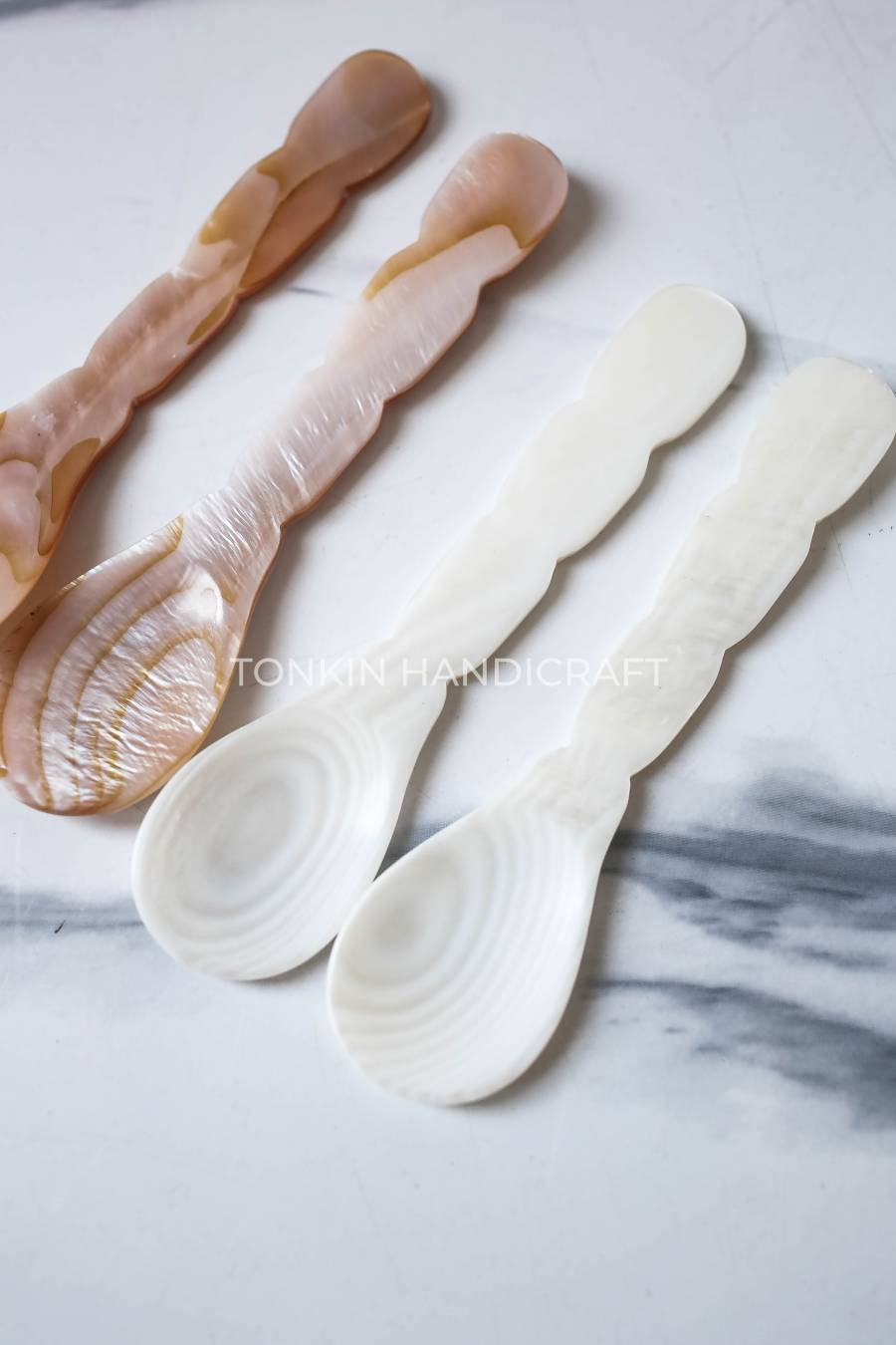 Wav Mother of Pearl Seashell Spoon