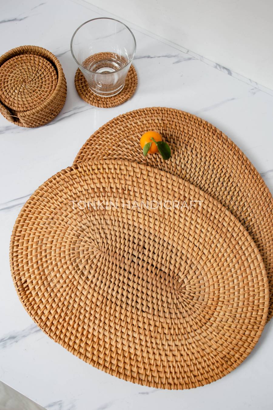 Oval Rattan Handmade Placemat - TONKIN HANDICRAFT