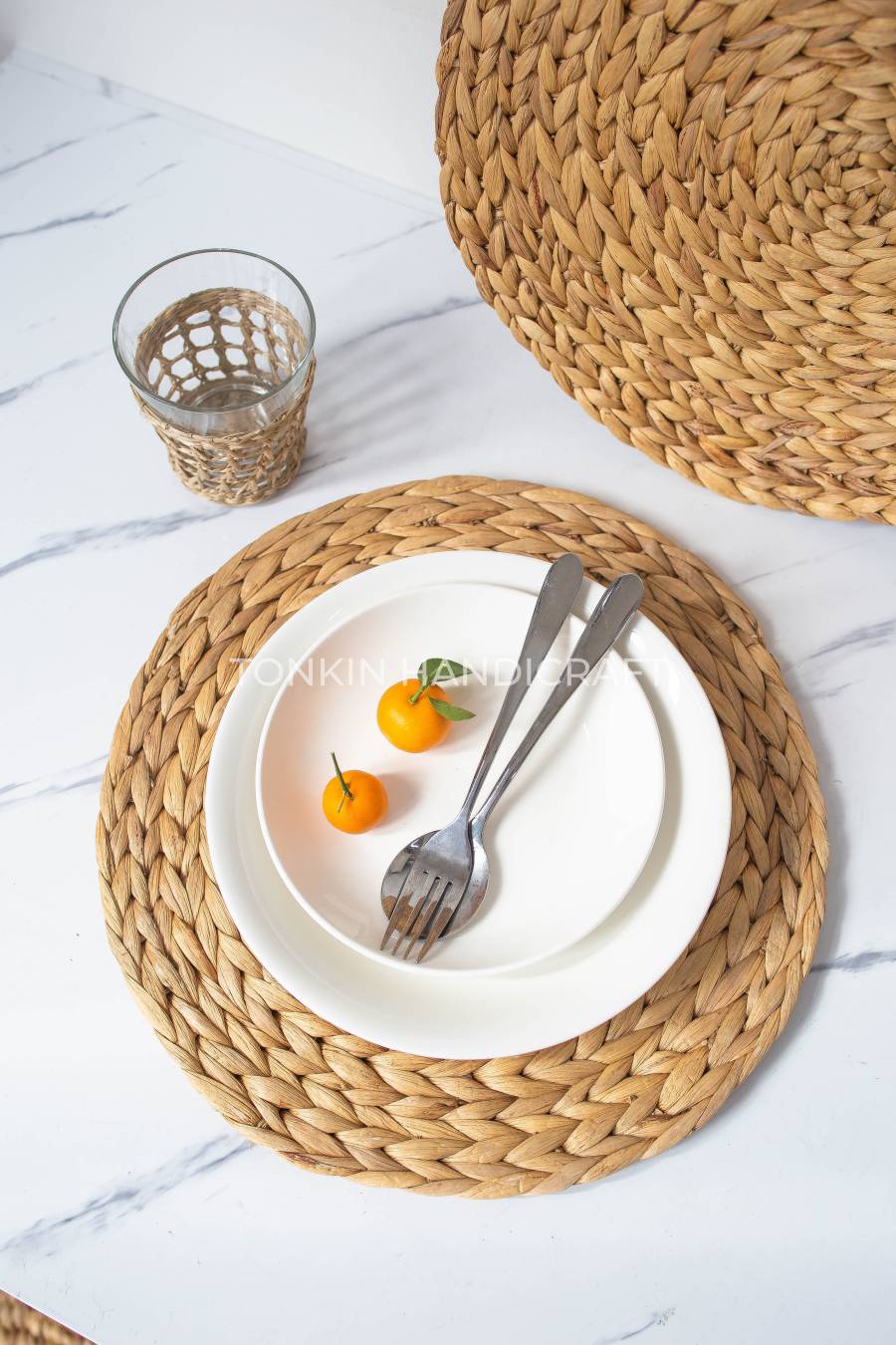 Set of 2 Round Wicker Placemat