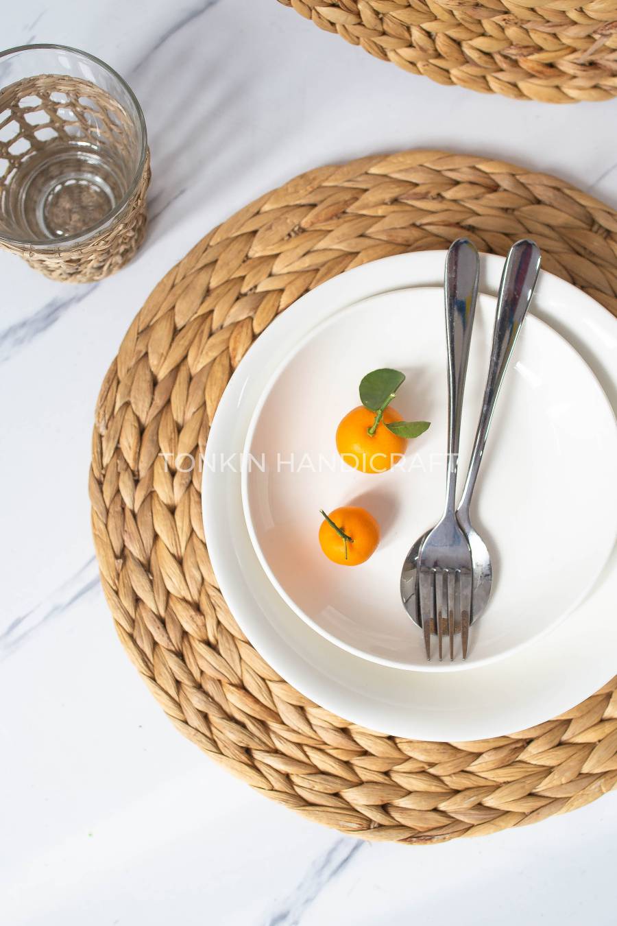 Set of 2 Round Wicker Placemat