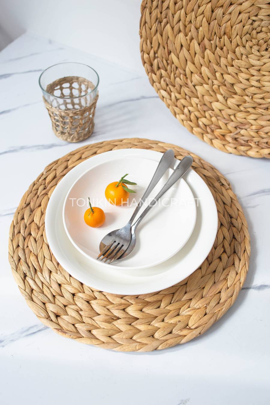 Set of 2 Round Wicker Placemat