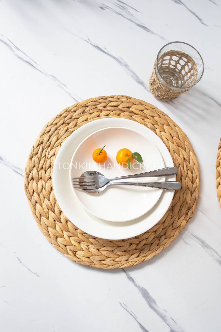 Set of 2 Round Wicker Placemat