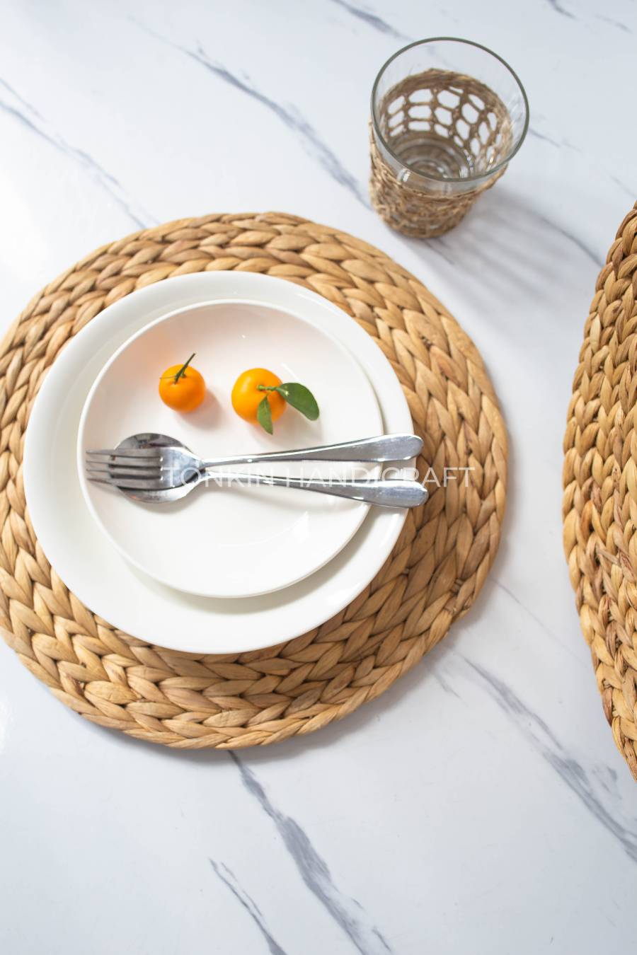 Set of 2 Round Wicker Placemat