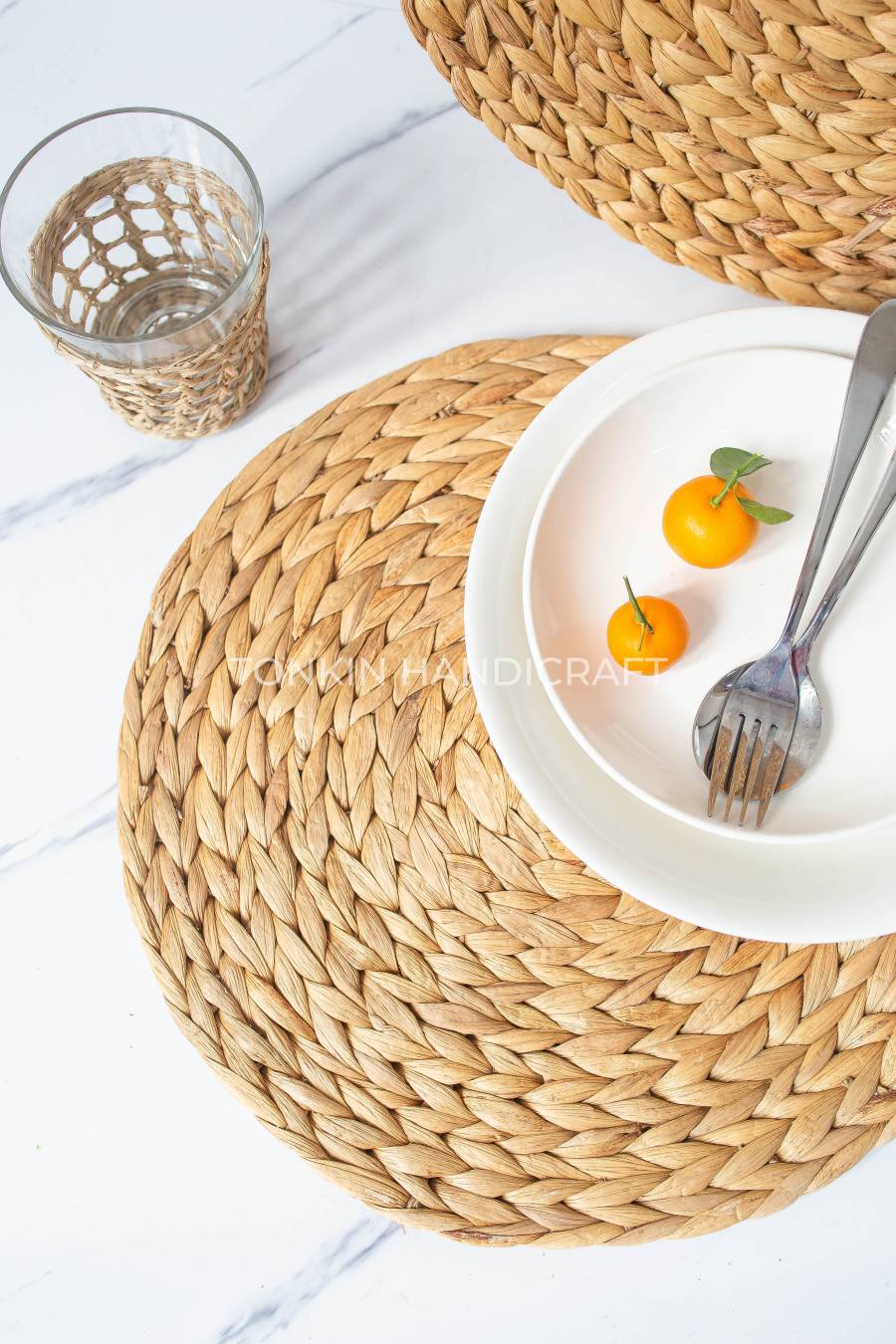 Set of 2 Round Wicker Placemat