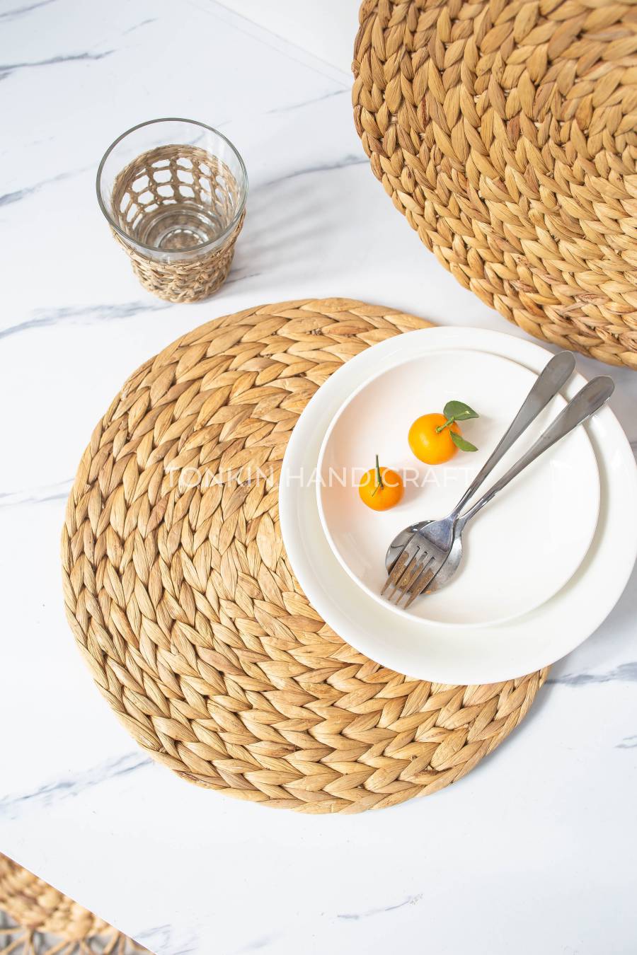 Set of 2 Round Wicker Placemat