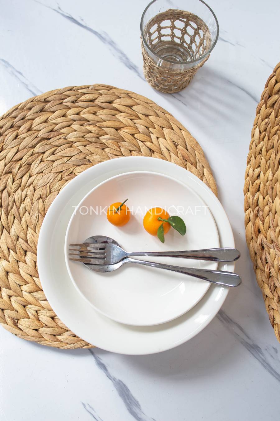 Set of 2 Round Wicker Placemat