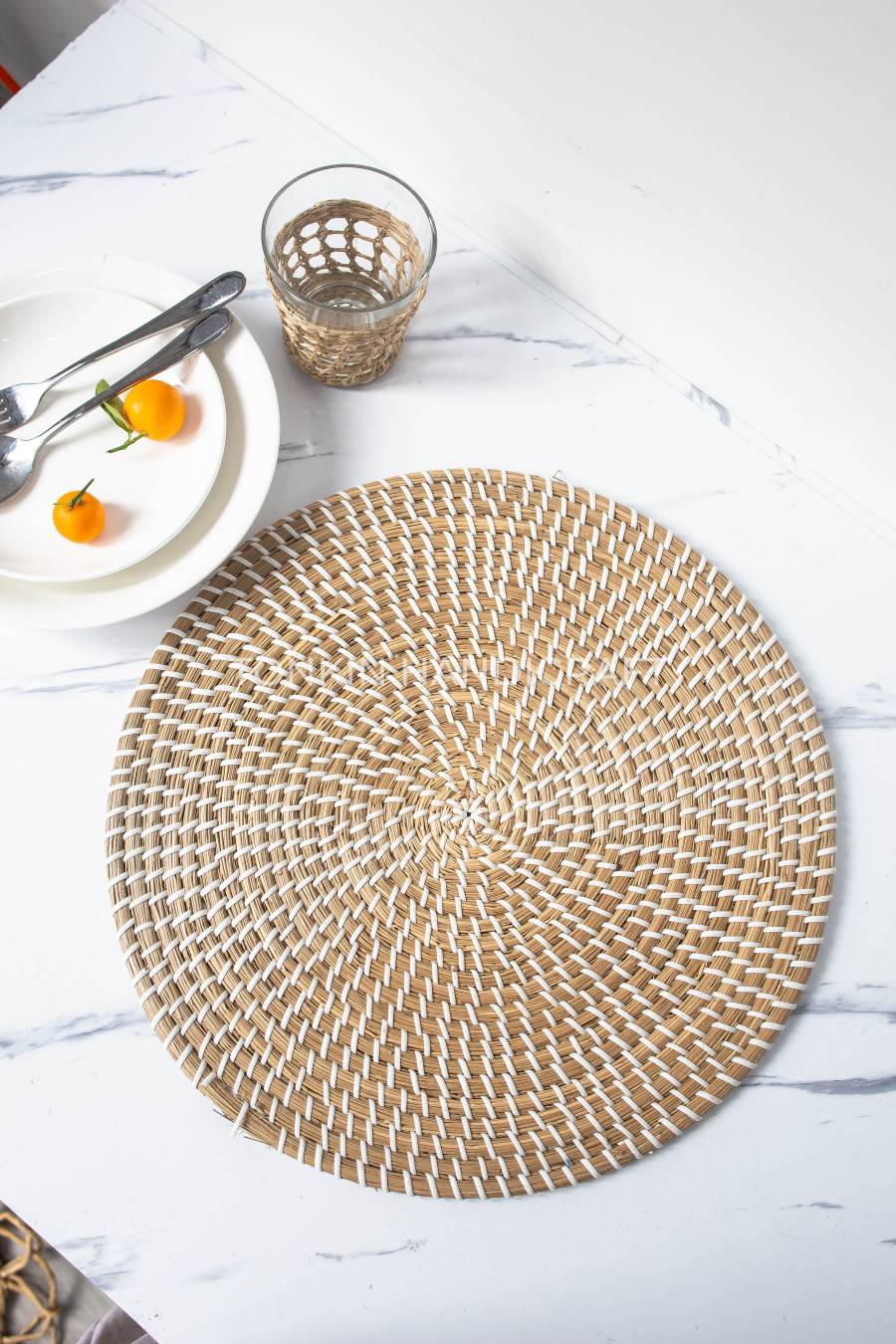 White Woven Placemat - TONKIN HANDICRAFT