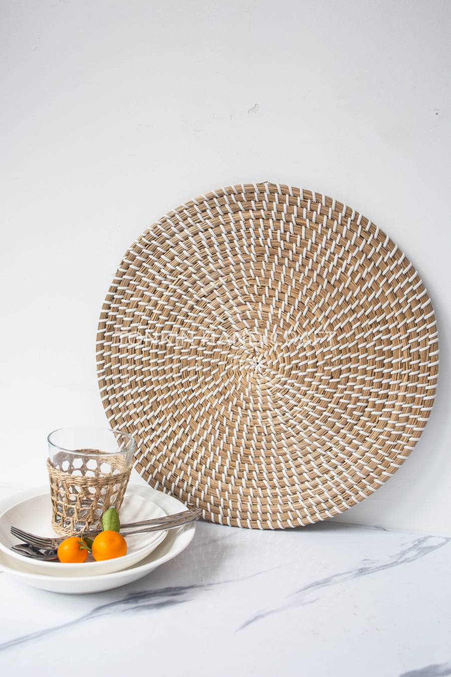 White Woven Placemat - TONKIN HANDICRAFT