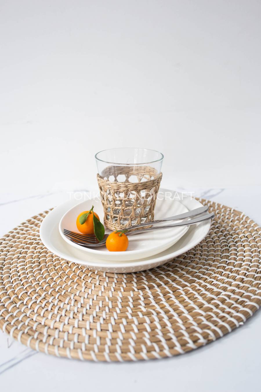 White Woven Placemat - TONKIN HANDICRAFT