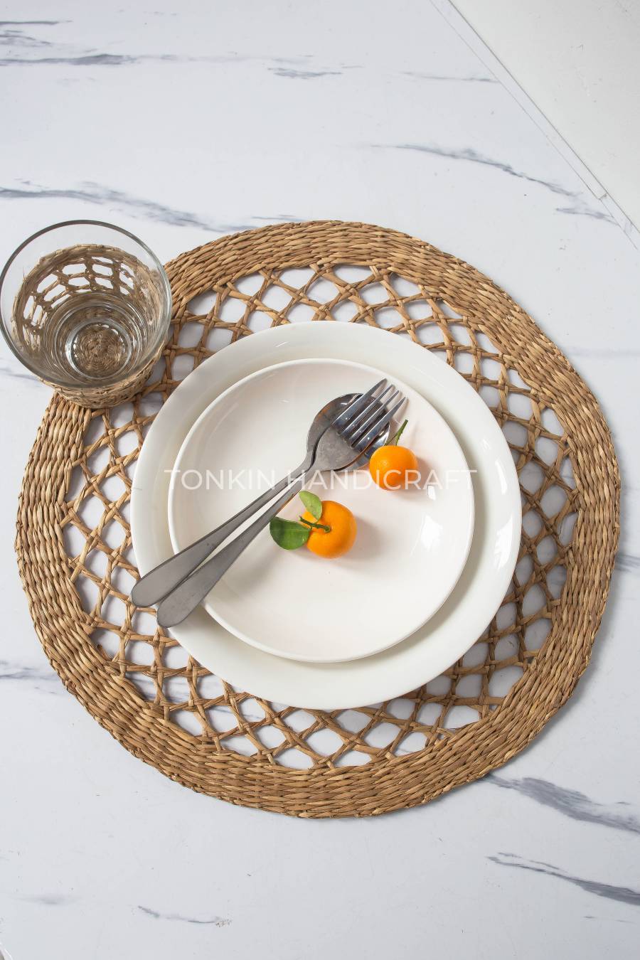 Beige Seagrass Placemats Round Wicker Placemat