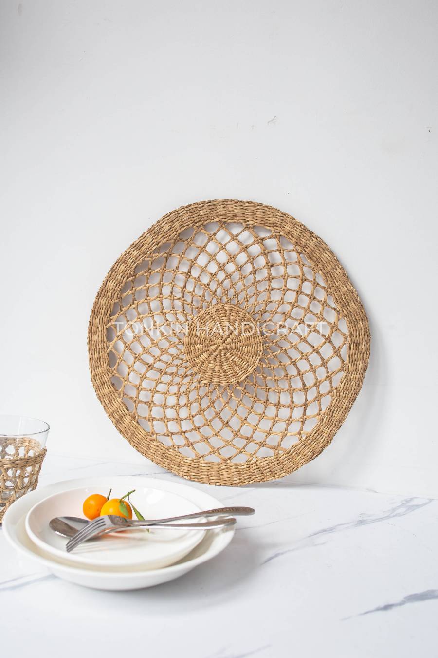 Beige Seagrass Placemats Round Wicker Placemat