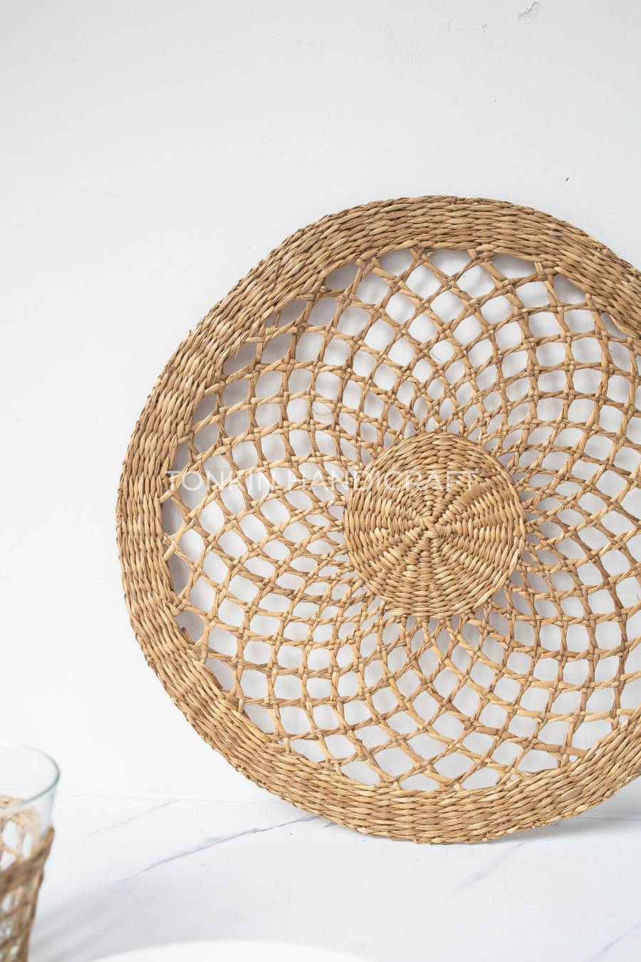 Beige Seagrass Placemats Round Wicker Placemat