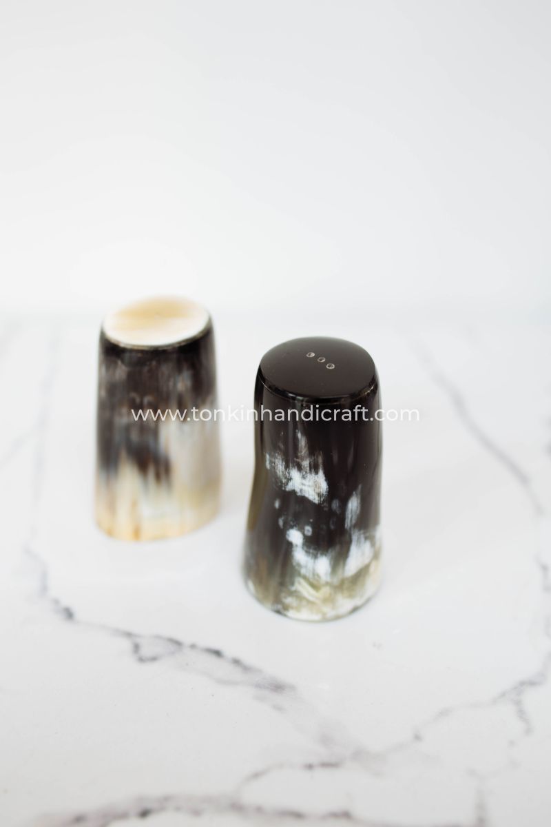 Buffalo Horn Salt and Pepper Shakers Jar