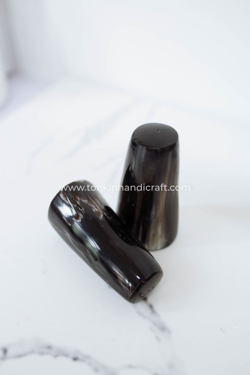 Buffalo Horn Salt and Pepper Shakers Jar