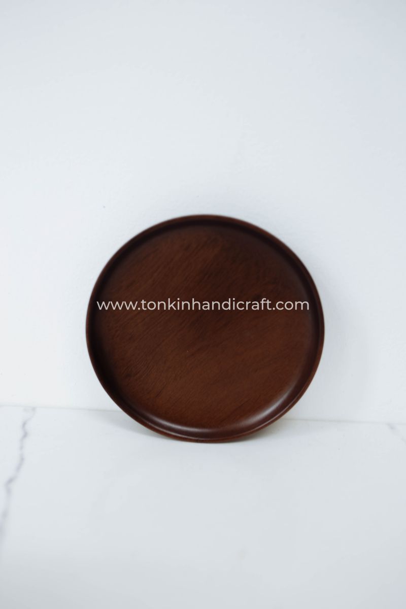 Round Wooden Plate for mom | Natural Wood Plate for Sushi - TONKIN HANDICRAFT